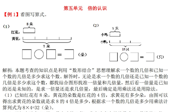 2021年人教版三年级上册第五单元倍的认识试题解析