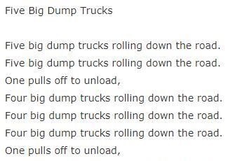 Five Big Dump Trucks 五辆自动倾卸大卡儿童英语歌曲MP3音频免费下载