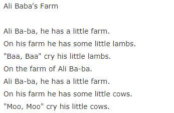 Ali Baba's Farm儿童英语歌曲MP3音频免费下载