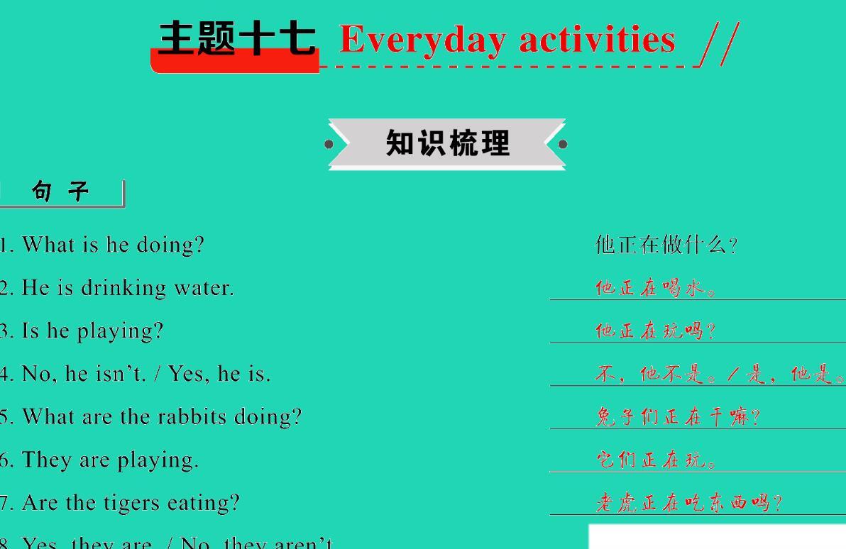 2021小考英语满分特训主题十七Everyday activities(讲)课件PPT免费下载