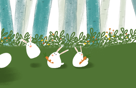三只小白兔种萝卜的故事