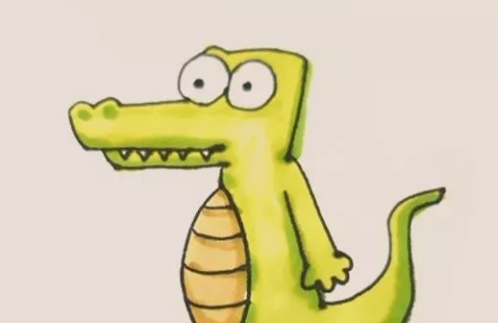 卡通鳄鱼简笔画彩色