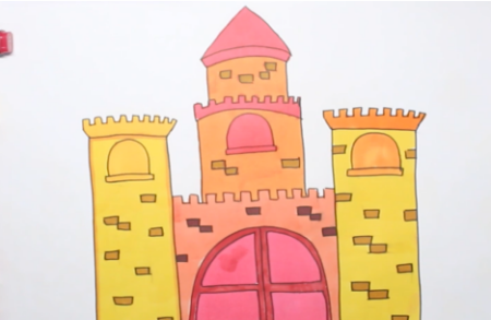 梦幻城堡简笔画怎么画
